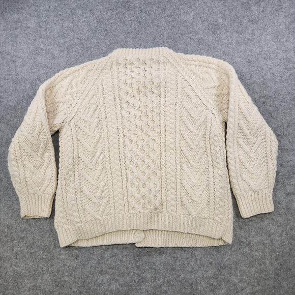 VTG Gaeltarra Sweater Womens Small Aran Fisherman Wool Handknit Ireland Cardigan - Picture 12 of 14